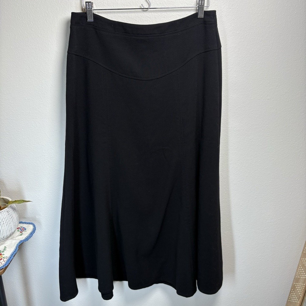 CAbi Women's 14 Black Stretch A-Line Flare Long Maxi Style 735
